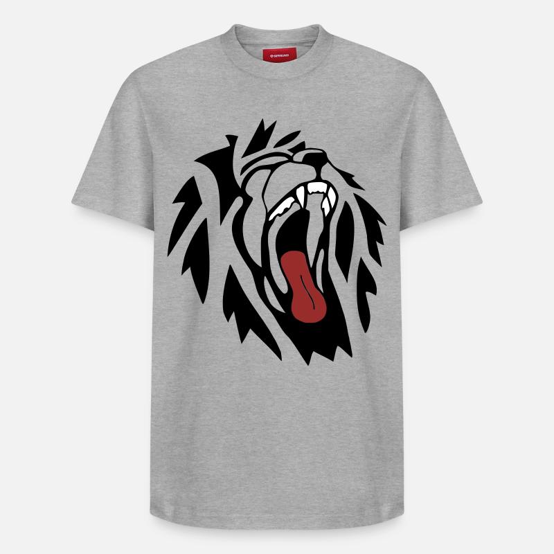 Lion - T-shirt unisexe décontracté en coton Supima – de SPREAD - gris chiné