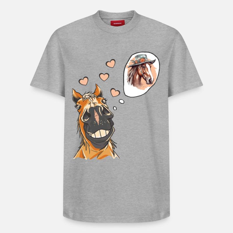 Étalon Cheval Jument Relation Amour Chevaux - T-shirt unisexe décontracté en coton Supima – de SPREAD - gris chiné