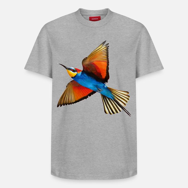 Bee-eater Bird - Relaxed Unisex Supima Cotton T-Shirt – by SPREAD - heather grey