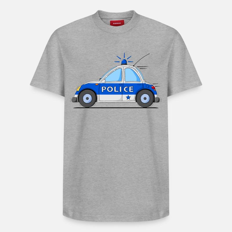 Voiture de Police Bleu - T-shirt unisexe décontracté en coton Supima – de SPREAD - gris chiné
