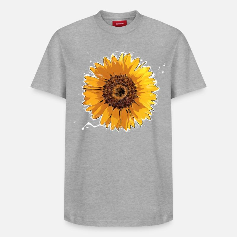 Tournesol - T-shirt unisexe décontracté en coton Supima – de SPREAD - gris chiné