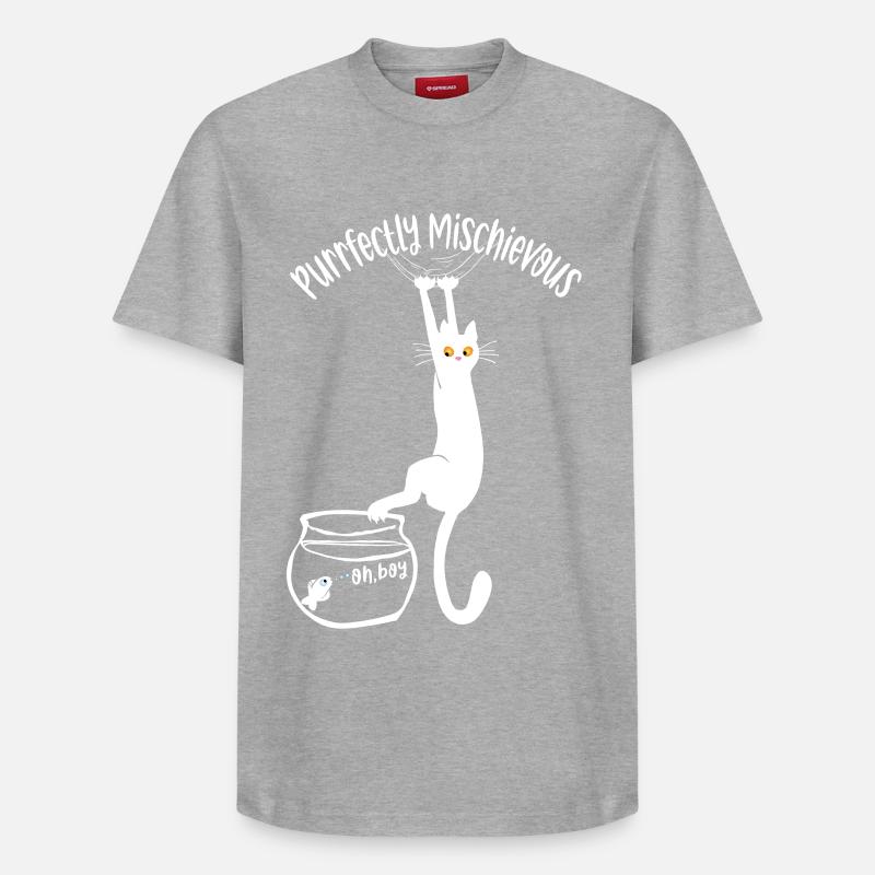 Purrfectement espiègle - T-shirt unisexe décontracté en coton Supima – de SPREAD - gris chiné