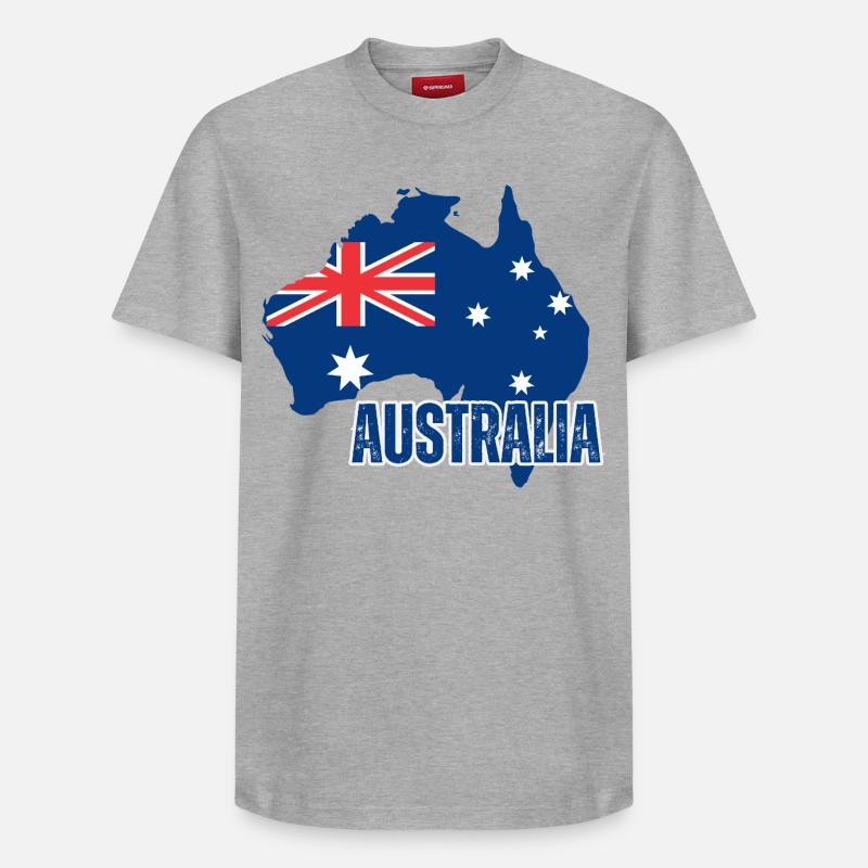 Drapeau australien, fierté australienne - T-shirt unisexe décontracté en coton Supima – de SPREAD - gris chiné