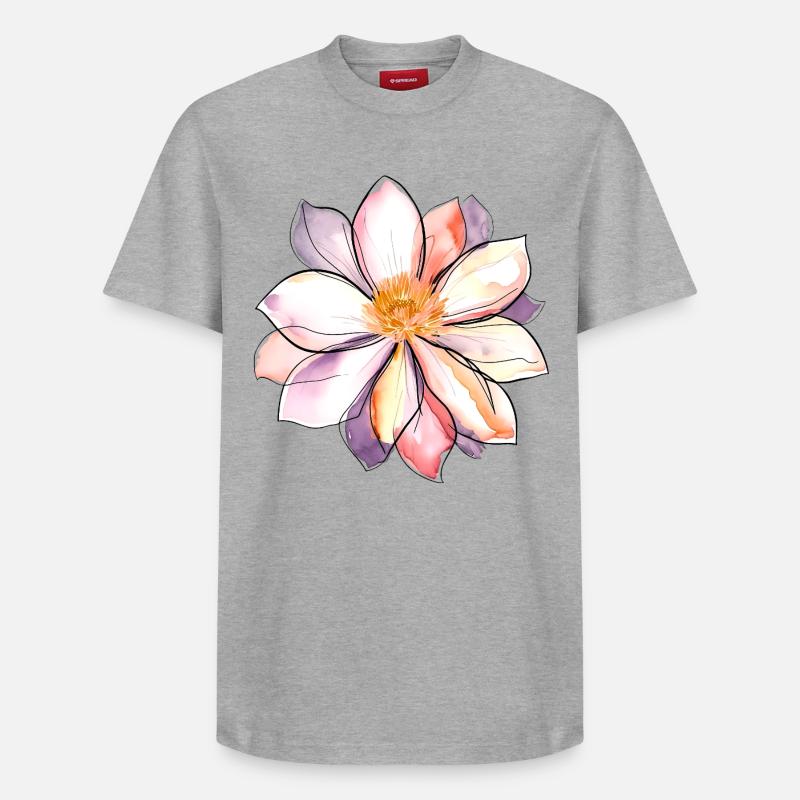 BlumeA - Relaxed Unisex Supima Cotton T-Shirt – von SPREAD - Grau meliert