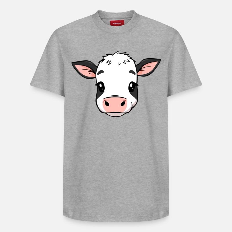 Vache - T-shirt unisexe décontracté en coton Supima – de SPREAD - gris chiné