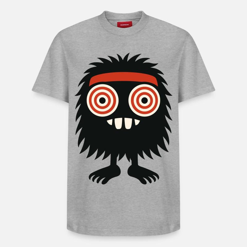 Monstre hirsute aux yeux hypnotiques - T-shirt unisexe décontracté en coton Supima – de SPREAD - gris chiné