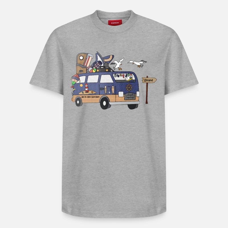 Les campeurs côtiers ahoy - T-shirt unisexe décontracté en coton Supima – de SPREAD - gris chiné