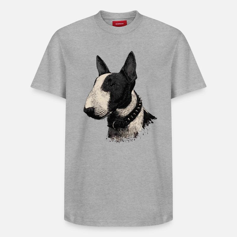 Bullterrier  - Relaxed Unisex Supima Cotton T-Shirt – von SPREAD - Grau meliert