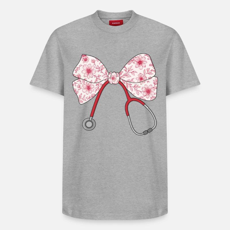 Infirmière, Stéthoscope, Boucle - T-shirt unisexe décontracté en coton Supima – de SPREAD - gris chiné