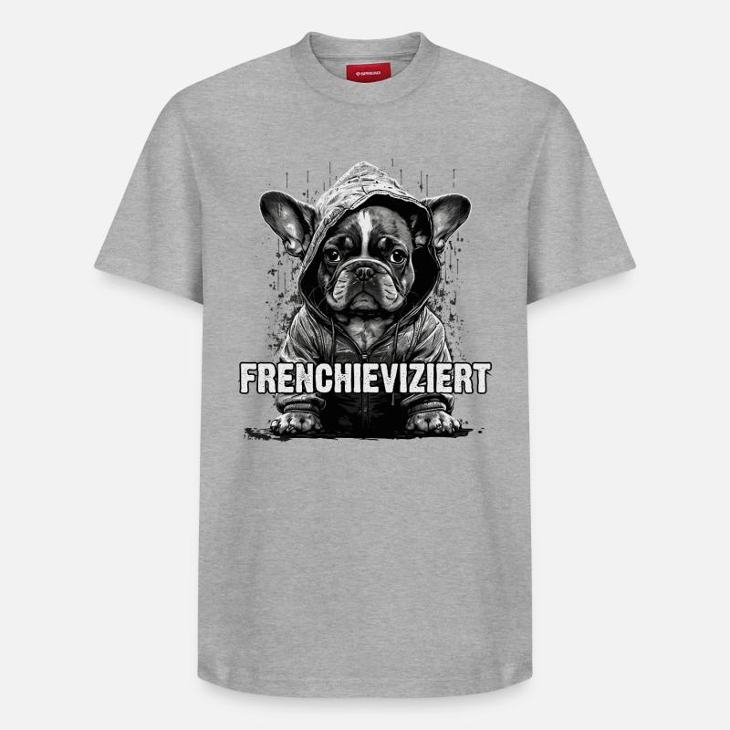 Bouledogue français cool - T-shirt unisexe décontracté en coton Supima – de SPREAD - gris chiné