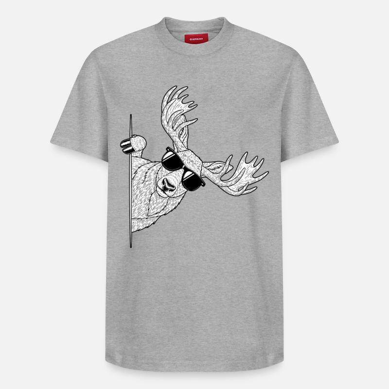 Mousses avec lunettes de soleil - T-shirt unisexe décontracté en coton Supima – de SPREAD - gris chiné