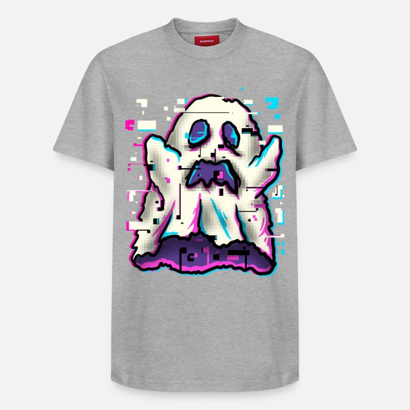 Glitch fantôme - T-shirt unisexe décontracté en coton Supima – de SPREAD - gris chiné