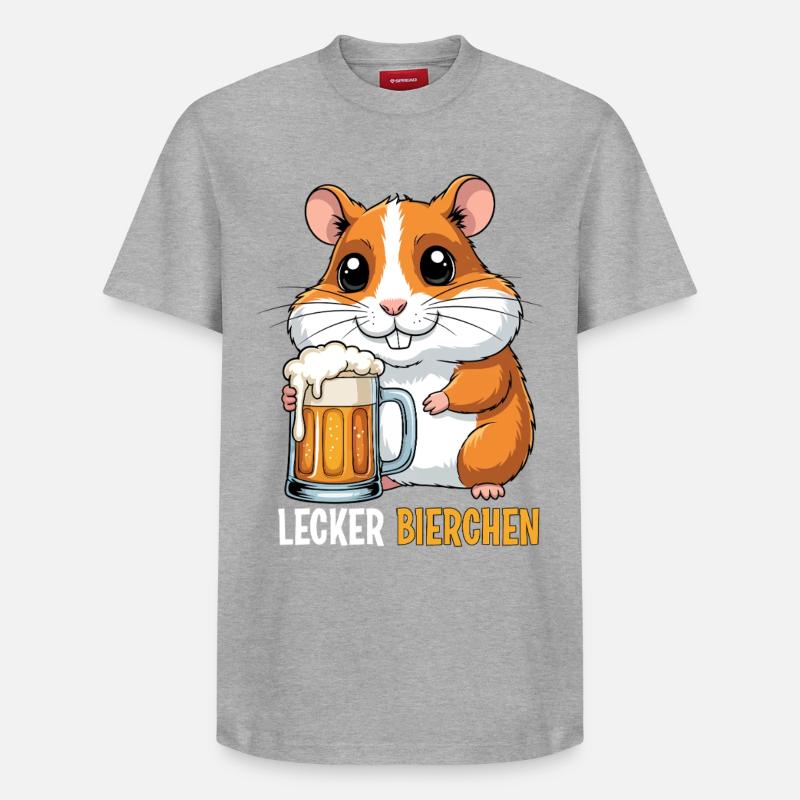 Lecker Bierchen - Relaxed Unisex Supima Cotton T-Shirt – von SPREAD - Grau meliert