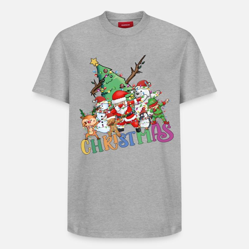 Noël – Drôle de dabbing de Noël - T-shirt unisexe décontracté en coton Supima – de SPREAD - gris chiné