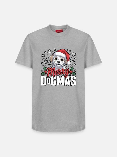 Merry Dogmas Dog Design - Relaxed Unisex Supima Cotton T-Shirt – by SPREAD - heather grey