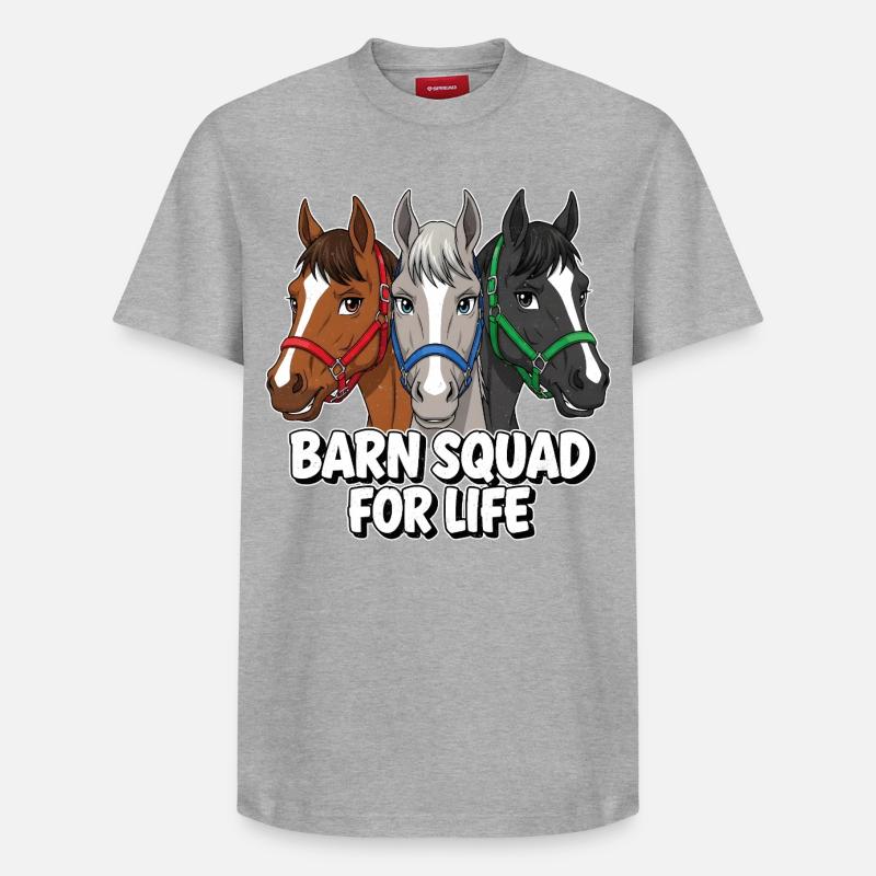 Amis chevaux de l’escouade de l’écurie - T-shirt unisexe décontracté en coton Supima – de SPREAD - gris chiné
