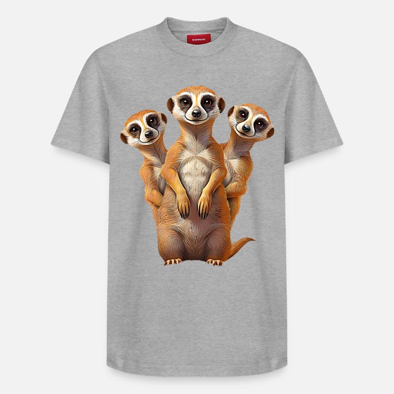 Erdmannchen - T-shirt unisexe décontracté en coton Supima – de SPREAD - gris chiné