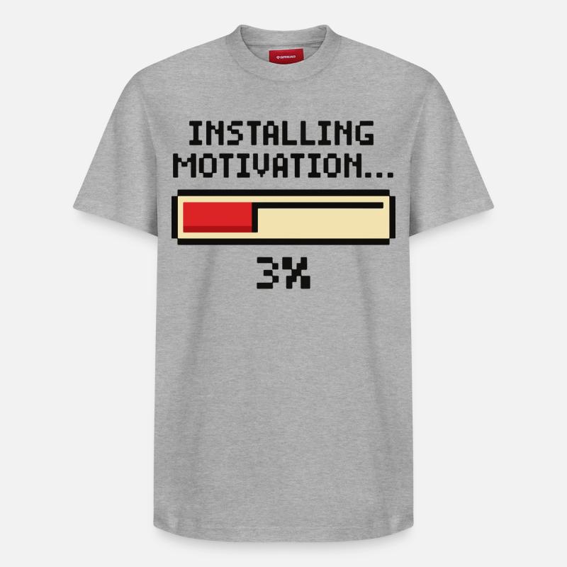 Installer la motivation Progress - T-shirt unisexe décontracté en coton Supima – de SPREAD - gris chiné