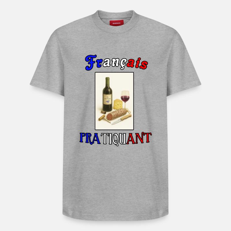 Français pratiquant - T-shirt unisexe décontracté en coton Supima – de SPREAD - gris chiné