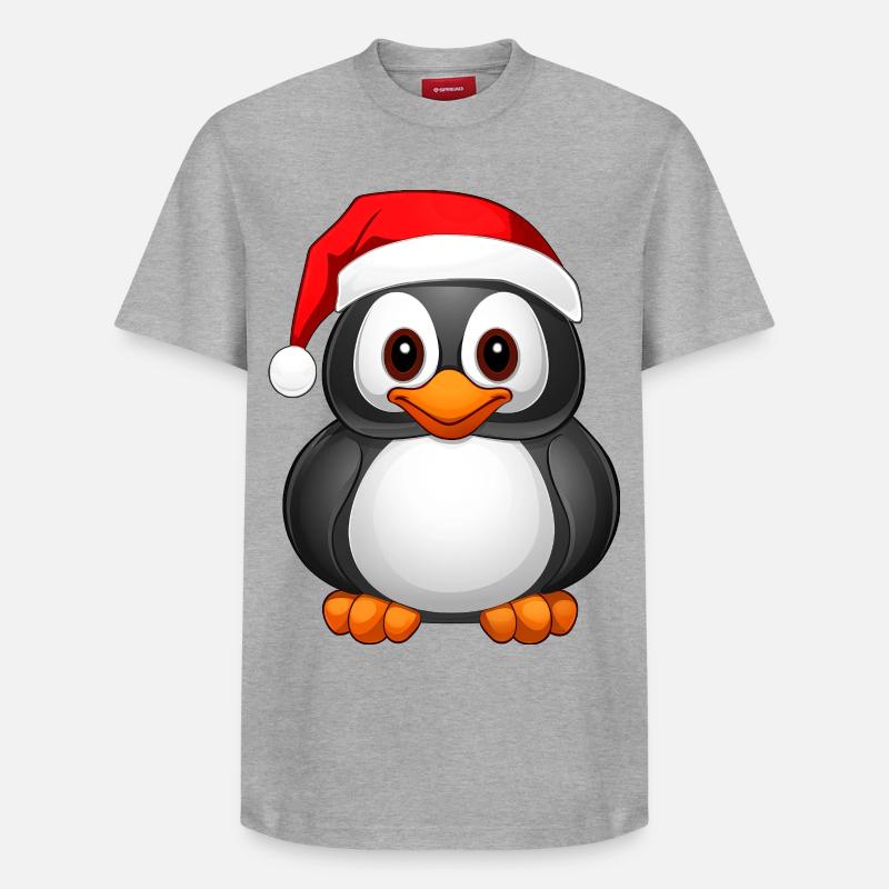 Noël pingouin - T-shirt unisexe décontracté en coton Supima – de SPREAD - gris chiné