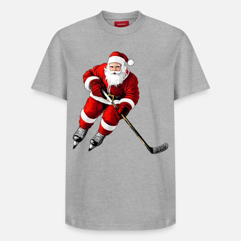 Weihnachten Eishockeyspieler - Relaxed Unisex Supima Cotton T-Shirt – von SPREAD - Grau meliert