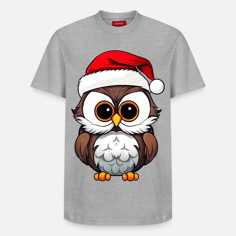 Hiboux Noël - T-shirt unisexe décontracté en coton Supima – de SPREAD - gris chiné