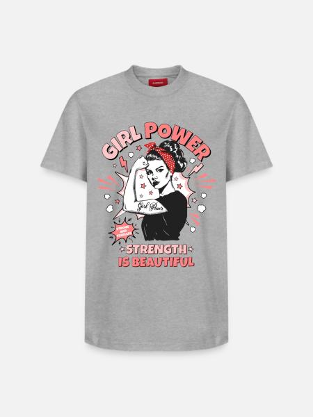 Femme Pop Art Girl Power Girl Power Girl Strong - T-shirt unisexe décontracté en coton Supima – de SPREAD - gris chiné