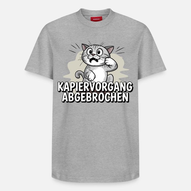 Copying process aborted – cat confused - Relaxed Unisex Supima Cotton T-Shirt – by SPREAD - heather grey