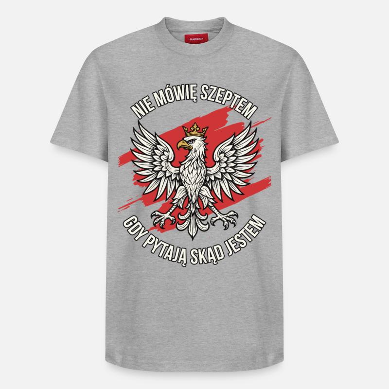 Polish Eagle Pride Statement Design - Relaxed Unisex Supima Cotton T-Shirt – von SPREAD - Grau meliert