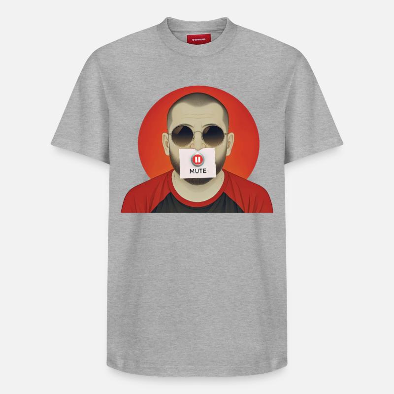 MUTE MAN - nice people - T-shirt unisexe décontracté en coton Supima – de SPREAD - gris chiné