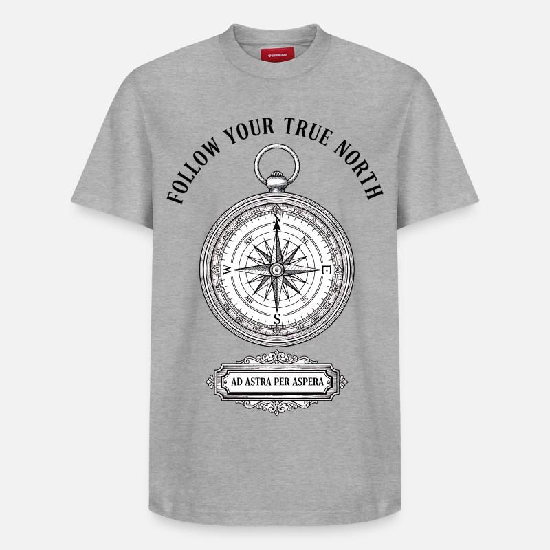 Kompass der Abenteuerpfade - Relaxed Unisex Supima Cotton T-Shirt – von SPREAD - Grau meliert