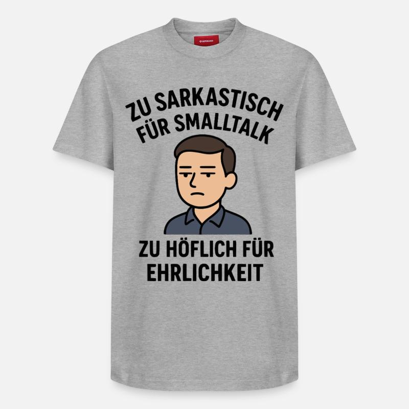Sarkastisch - Höflich - Relaxed Unisex Supima Cotton T-Shirt – von SPREAD - Grau meliert