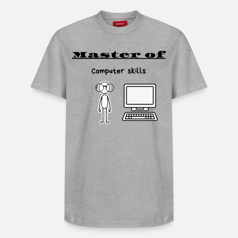 Master der Computerfähigkeiten - Relaxed Unisex Supima Cotton T-Shirt – von SPREAD - Grau meliert