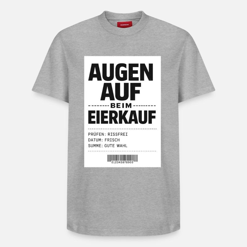 Augen auf beim Eierkauf - Relaxed Unisex Supima Cotton T-Shirt – von SPREAD - Grau meliert