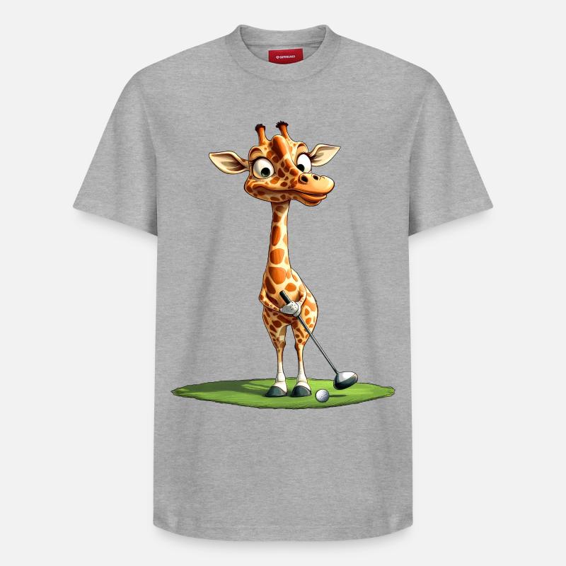 Golf des girafes / golfeur - T-shirt unisexe décontracté en coton Supima – de SPREAD - gris chiné