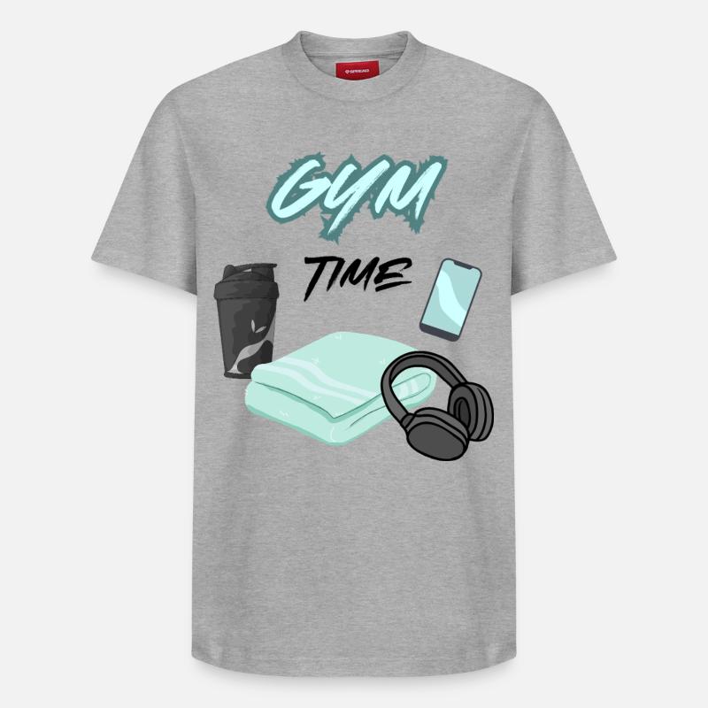 GYM TIME - Relaxed Unisex Supima Cotton T-Shirt – von SPREAD - Grau meliert