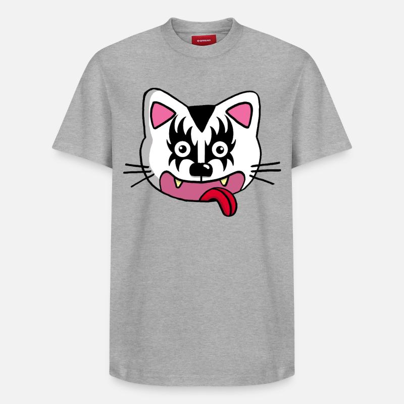 Chat mignon mais démoniaque - T-shirt unisexe décontracté en coton Supima – de SPREAD - gris chiné