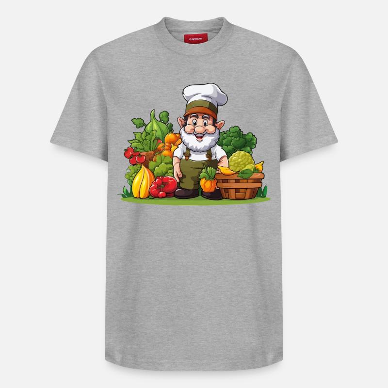 Chef chez Gemüseparadies - T-shirt unisexe décontracté en coton Supima – de SPREAD - gris chiné