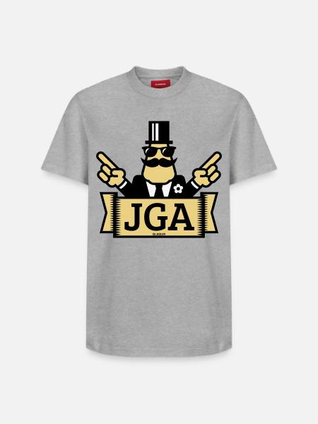 JGA Handzeichen (Junggesellenabschied / 3C) - Relaxed Unisex Supima Cotton T-Shirt – von SPREAD - Grau meliert