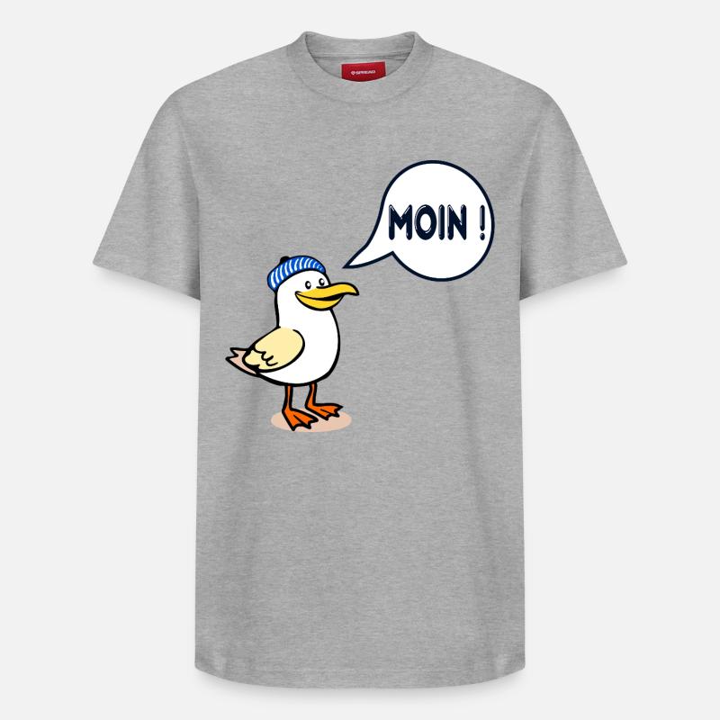 Mouette de Hambourg Moin de Hambourg - T-shirt unisexe décontracté en coton Supima – de SPREAD - gris chiné