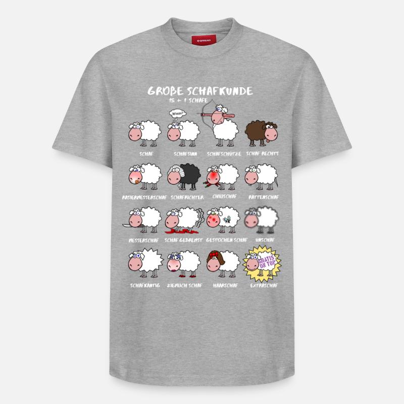 Große Schafkunde - Relaxed Unisex Supima Cotton T-Shirt – von SPREAD - Grau meliert