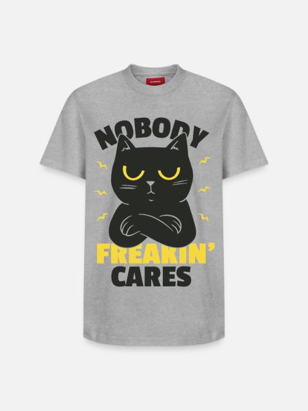 Nobody Freakin' Cares - Relaxed Unisex Supima Cotton T-Shirt – by SPREAD - heather grey