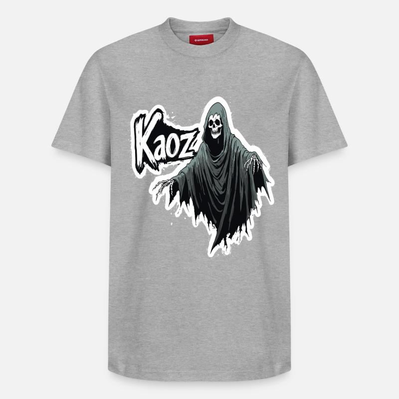 Glyphe encapuchonné de Reaper Kaos - T-shirt unisexe décontracté en coton Supima – de SPREAD - gris chiné
