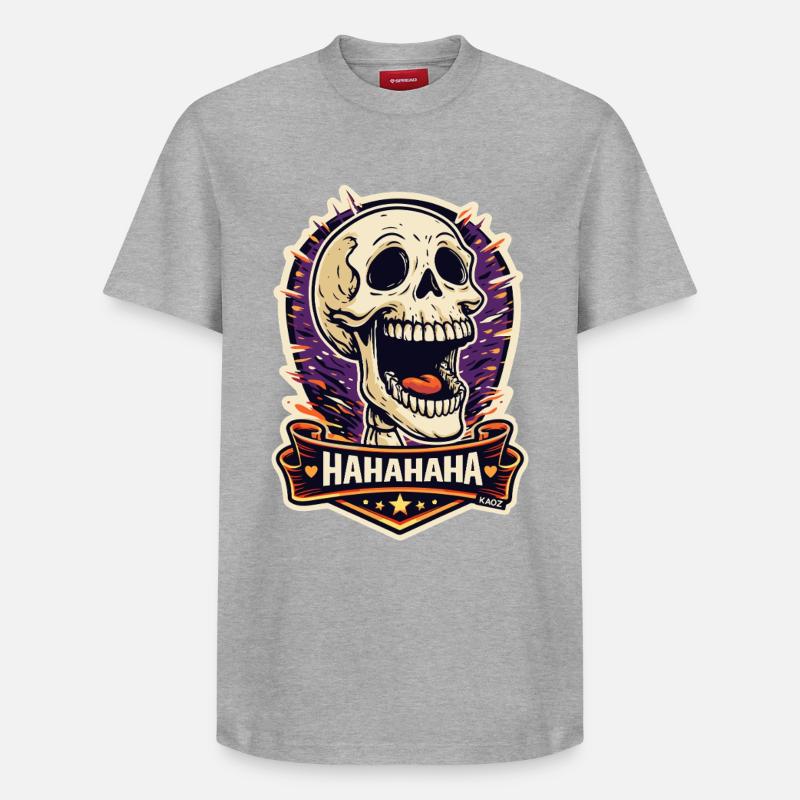 Autocollant Éclatement de Crâne Rieur - T-shirt unisexe décontracté en coton Supima – de SPREAD - gris chiné