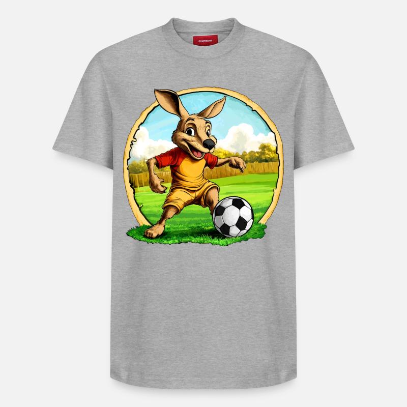 Footballeur Kangaroo - T-shirt unisexe décontracté en coton Supima – de SPREAD - gris chiné