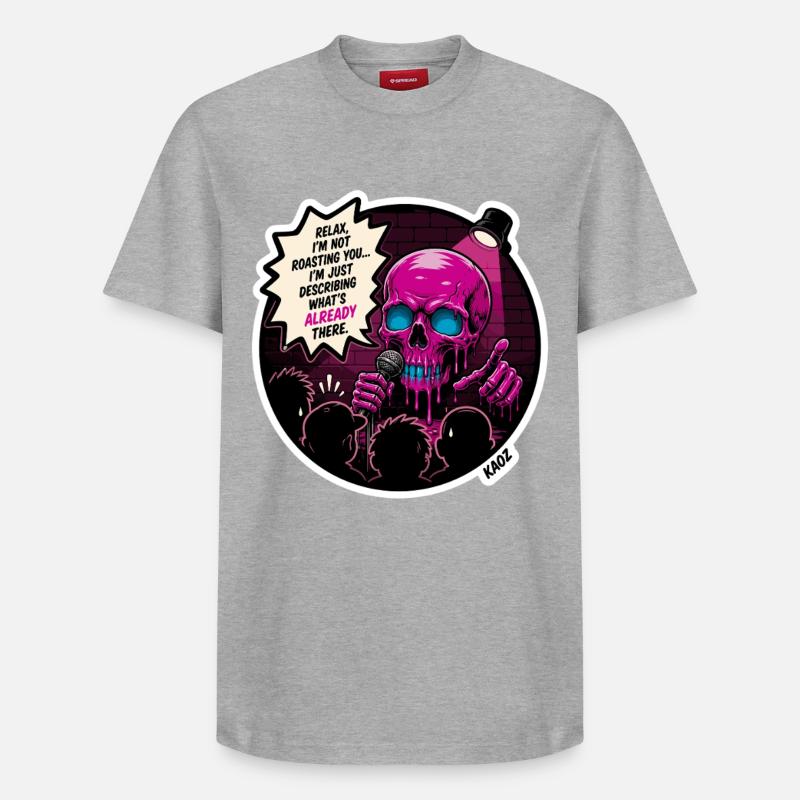 Rôti de crâne sur scène - T-shirt unisexe décontracté en coton Supima – de SPREAD - gris chiné