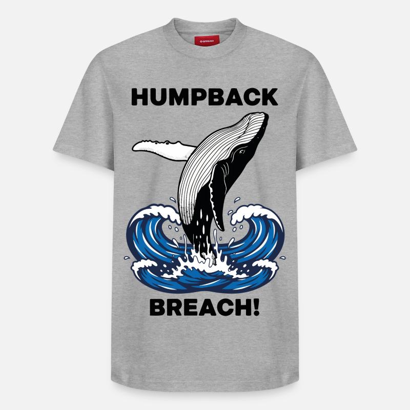 Buckelwalbruch Seebuckelwal - Relaxed Unisex Supima Cotton T-Shirt – von SPREAD - Grau meliert