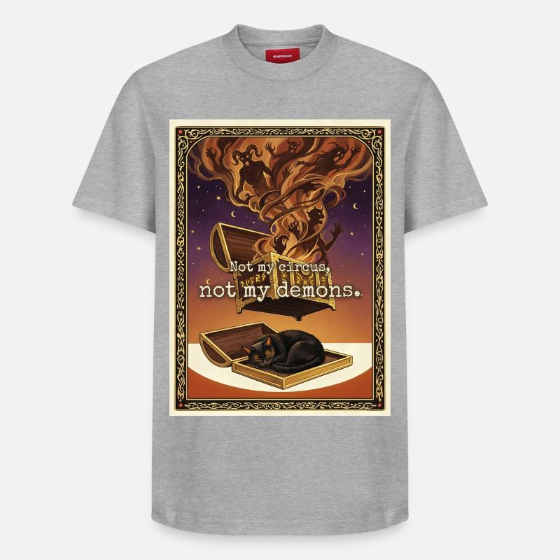 Pas mon chat démoniaque - T-shirt unisexe décontracté en coton Supima – de SPREAD - gris chiné