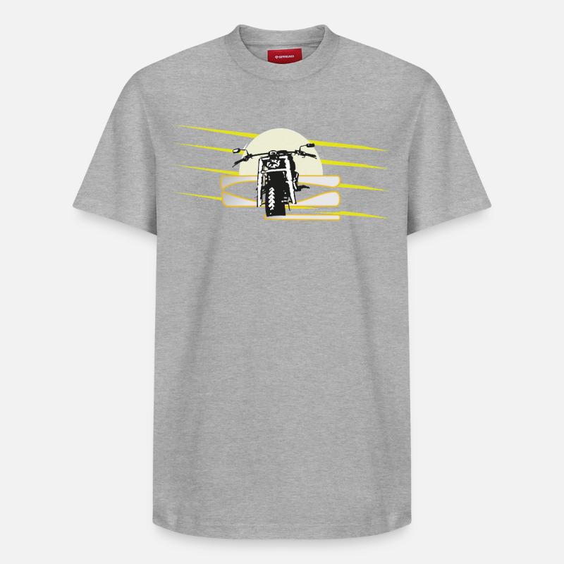 Motorrad Chopper - Relaxed Unisex Supima Cotton T-Shirt – von SPREAD - Grau meliert