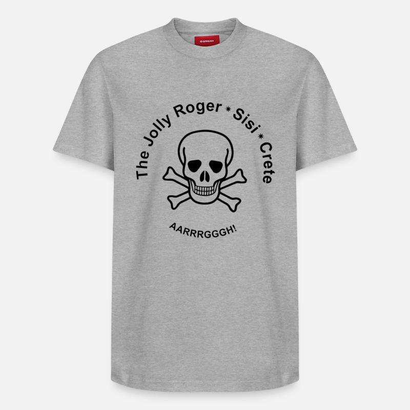 Die Jolly Roger, Sissi, Kreta - Relaxed Unisex Supima Cotton T-Shirt – von SPREAD - Grau meliert